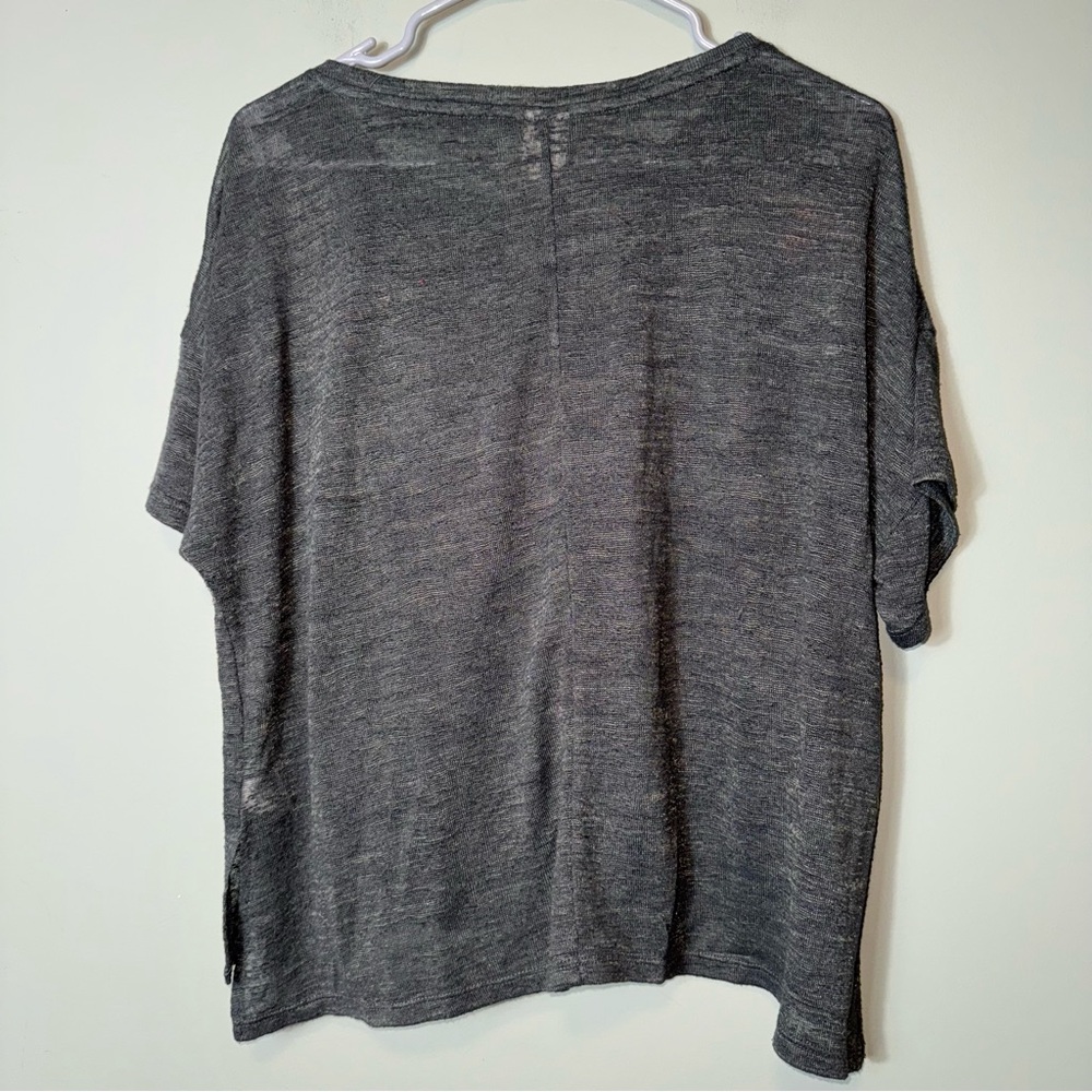Anthro Akemi + Kin Women’s Petal Tee Embroidered Top Olive Green Boxy Small - Picture 6 of 6